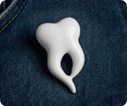 Dentist 3D White Tooth Pin Badge