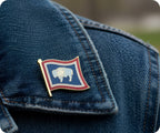 Wyoming U.S.A. United State Flag Pin Badge