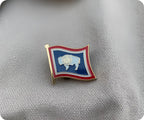Wyoming U.S.A. United State Flag Pin Badge