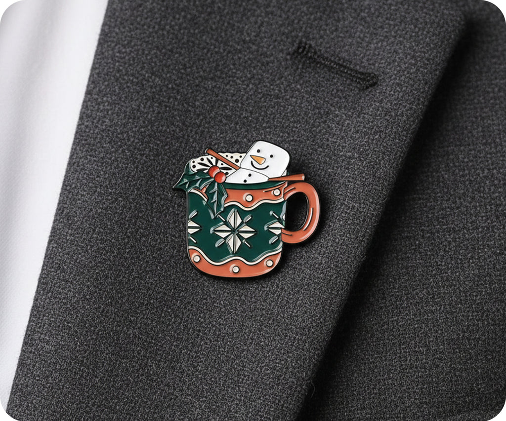 Christmas Hot Coco Chocolate Drink Pin Badge