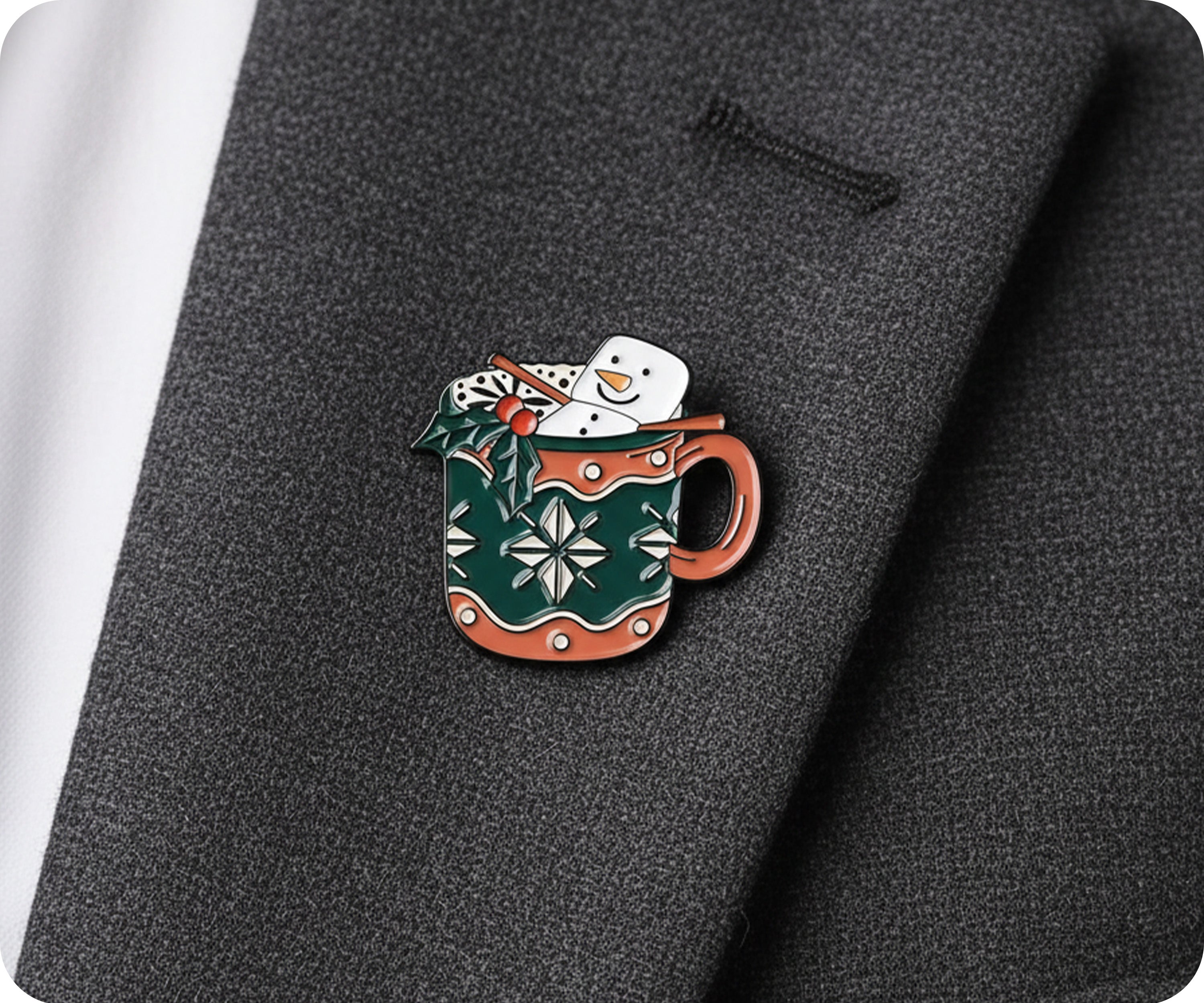 Christmas Hot Coco Chocolate Drink Pin Badge