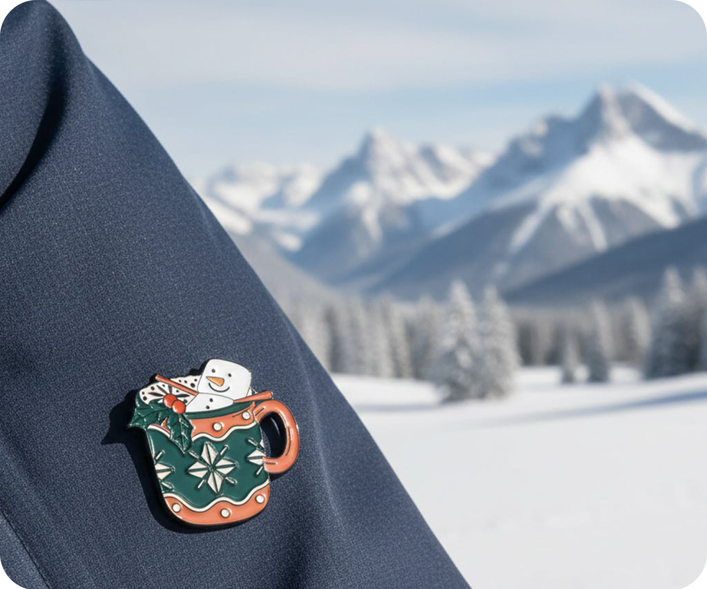 Christmas Hot Coco Chocolate Drink Pin Badge