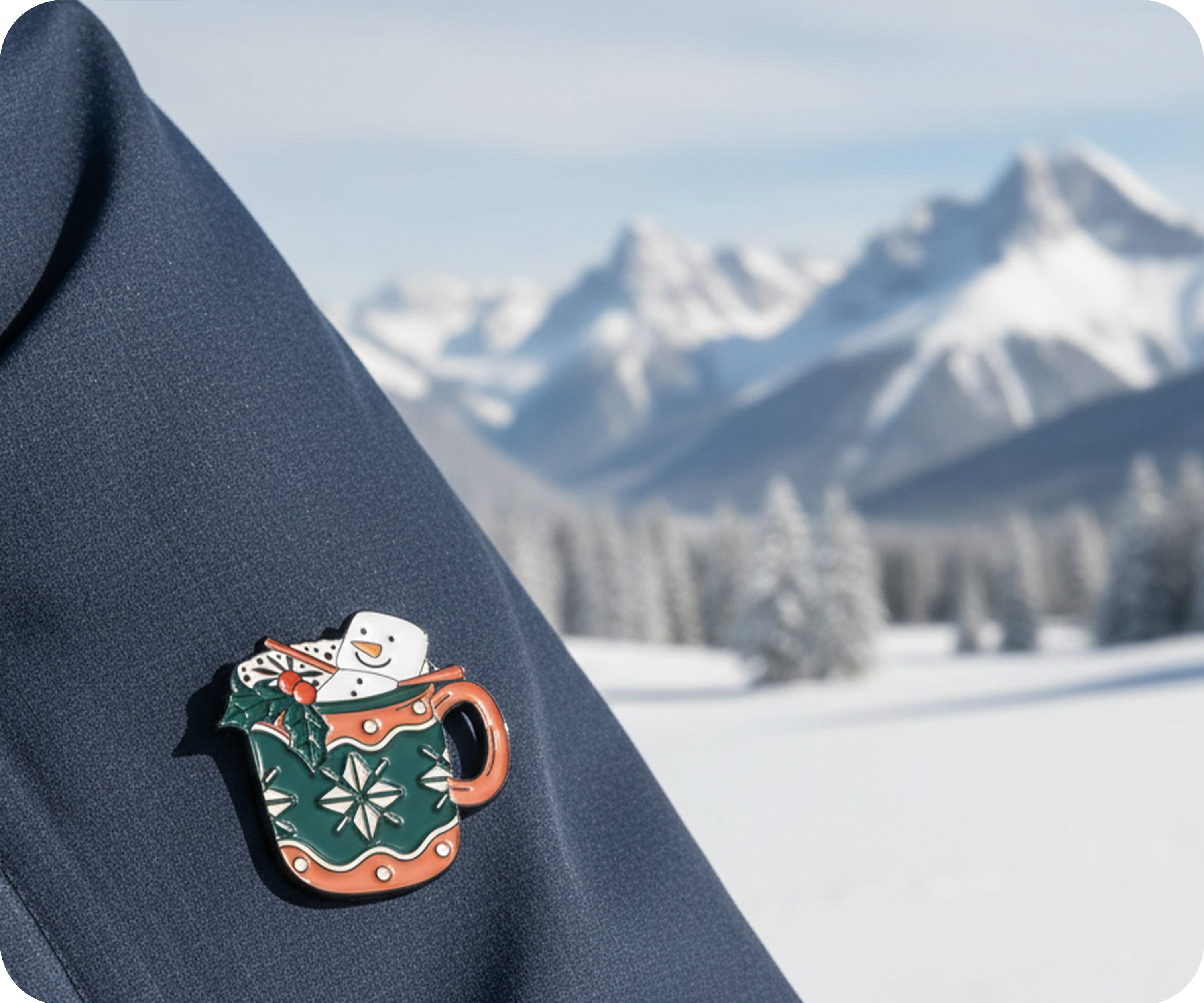 Christmas Hot Coco Chocolate Drink Pin Badge
