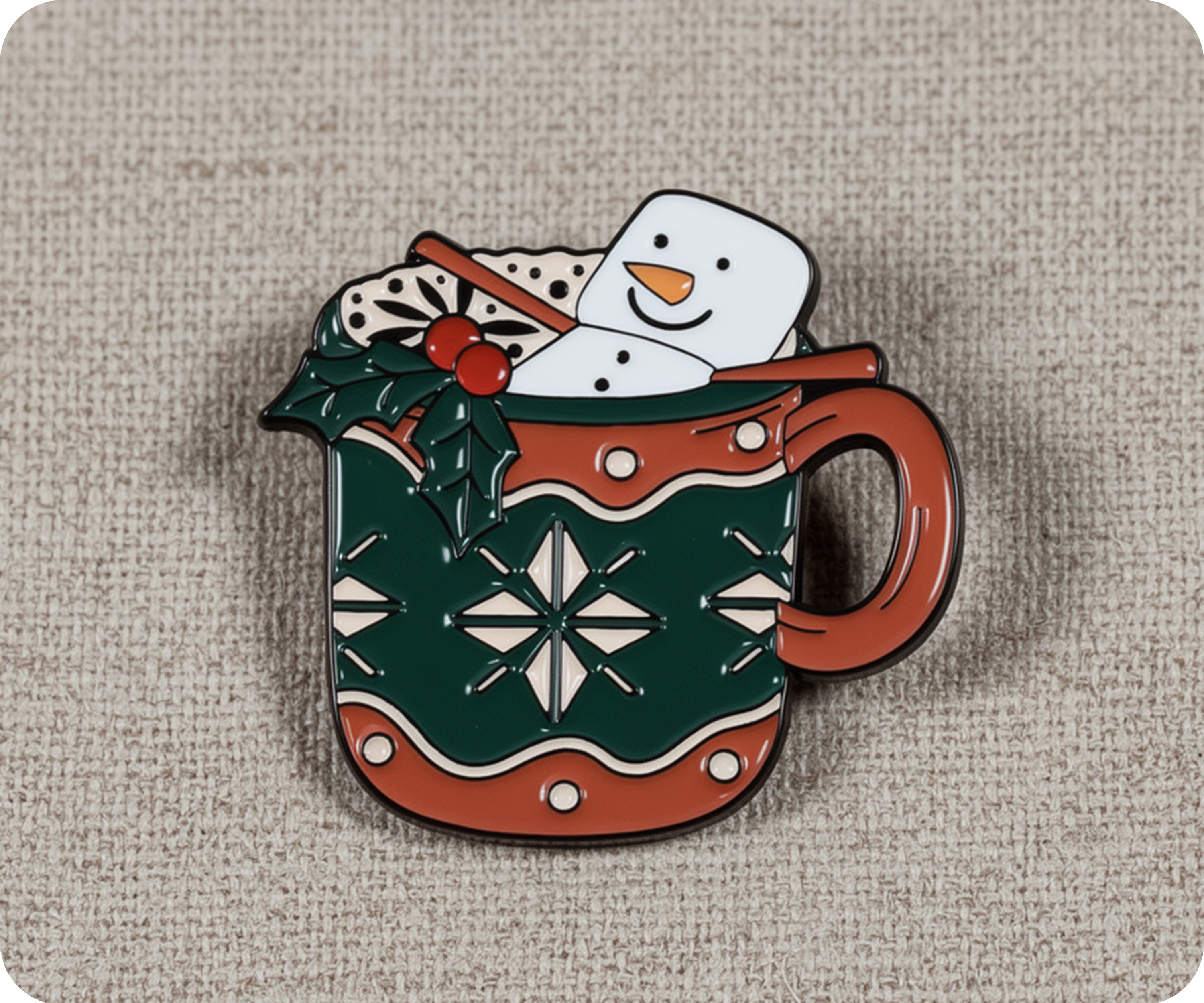 Christmas Hot Coco Chocolate Drink Pin Badge