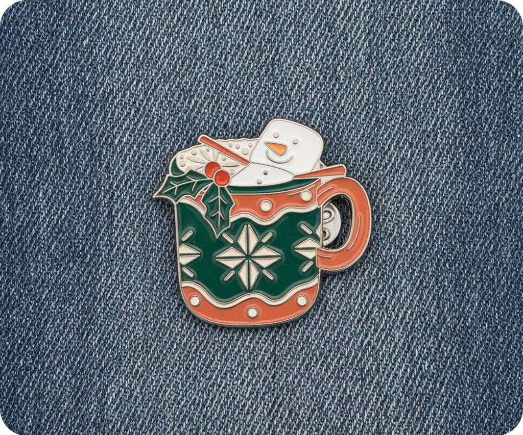 Christmas Hot Coco Chocolate Drink Pin Badge