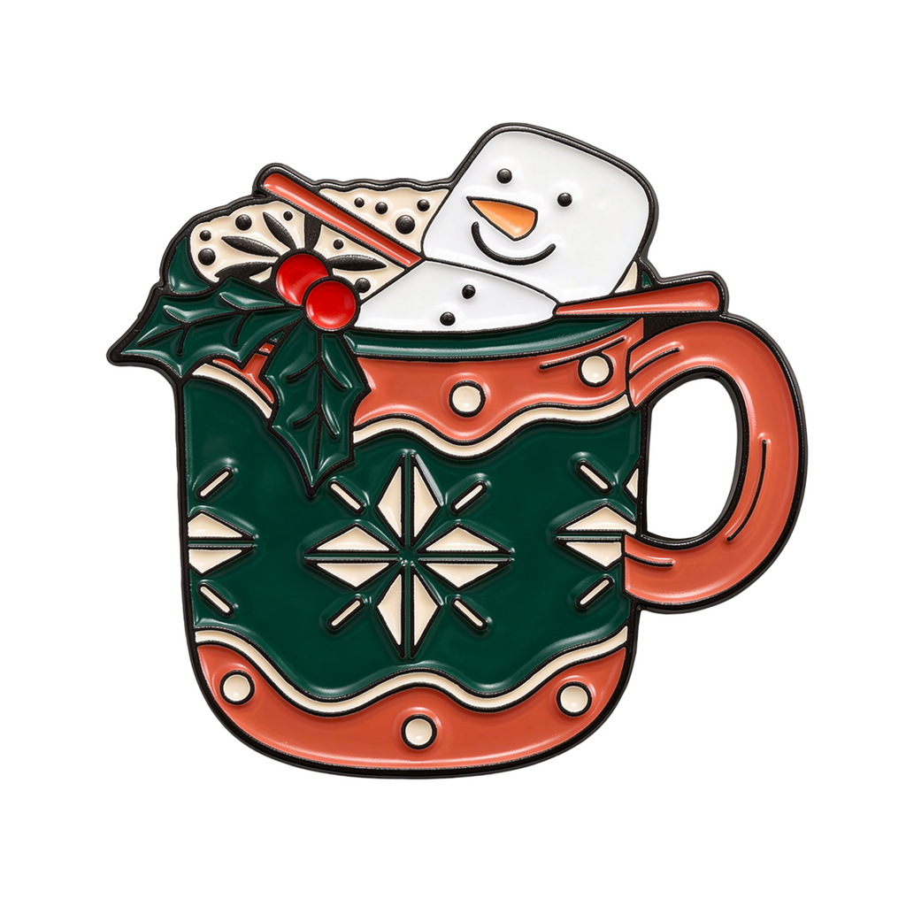 Christmas Hot Coco Chocolate Drink Pin Badge