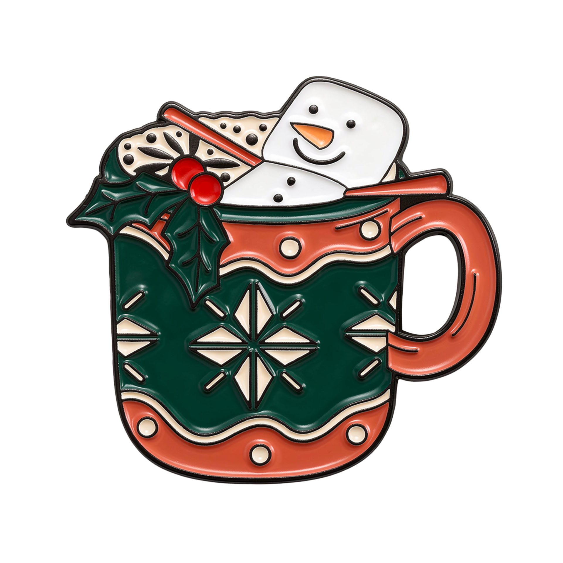 Christmas Hot Coco Chocolate Drink Pin Badge