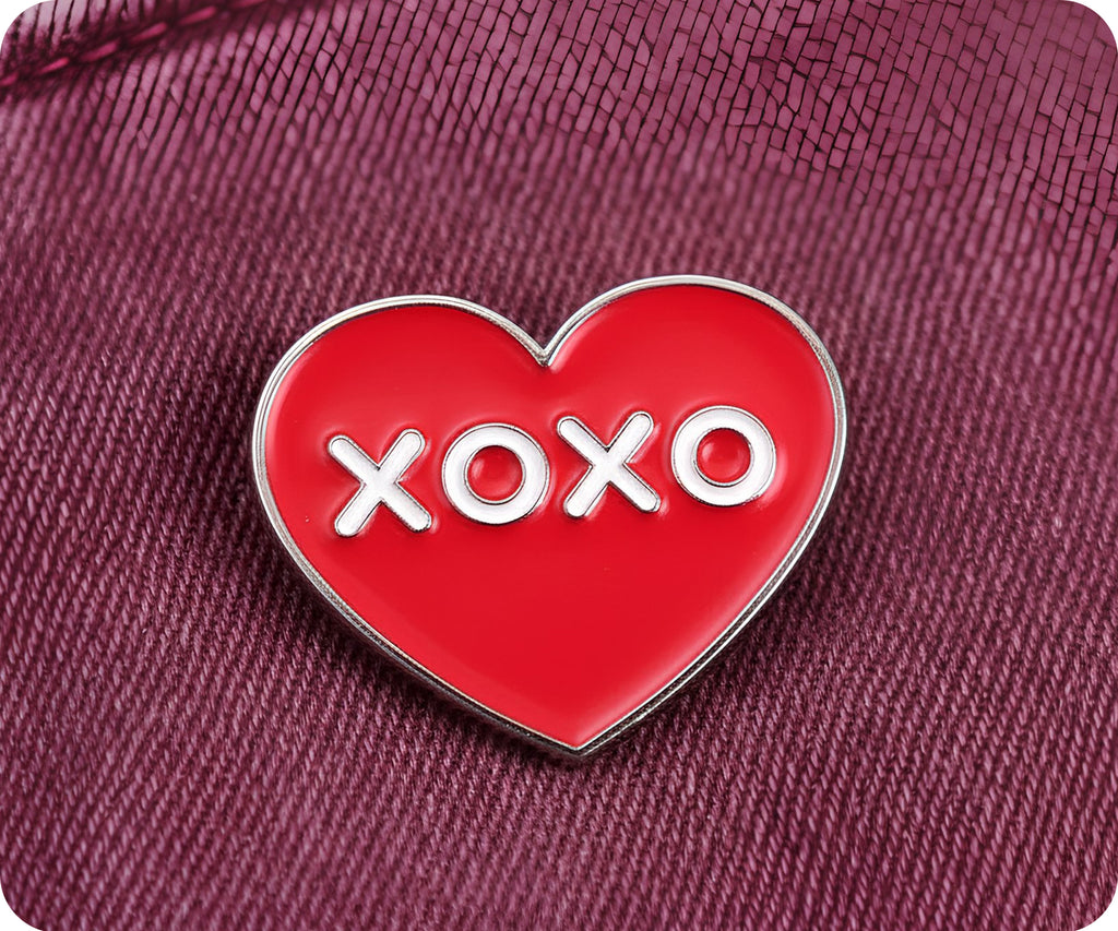 XOXO Love Heart Pin Badge