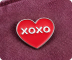 XOXO Love Heart Pin Badge