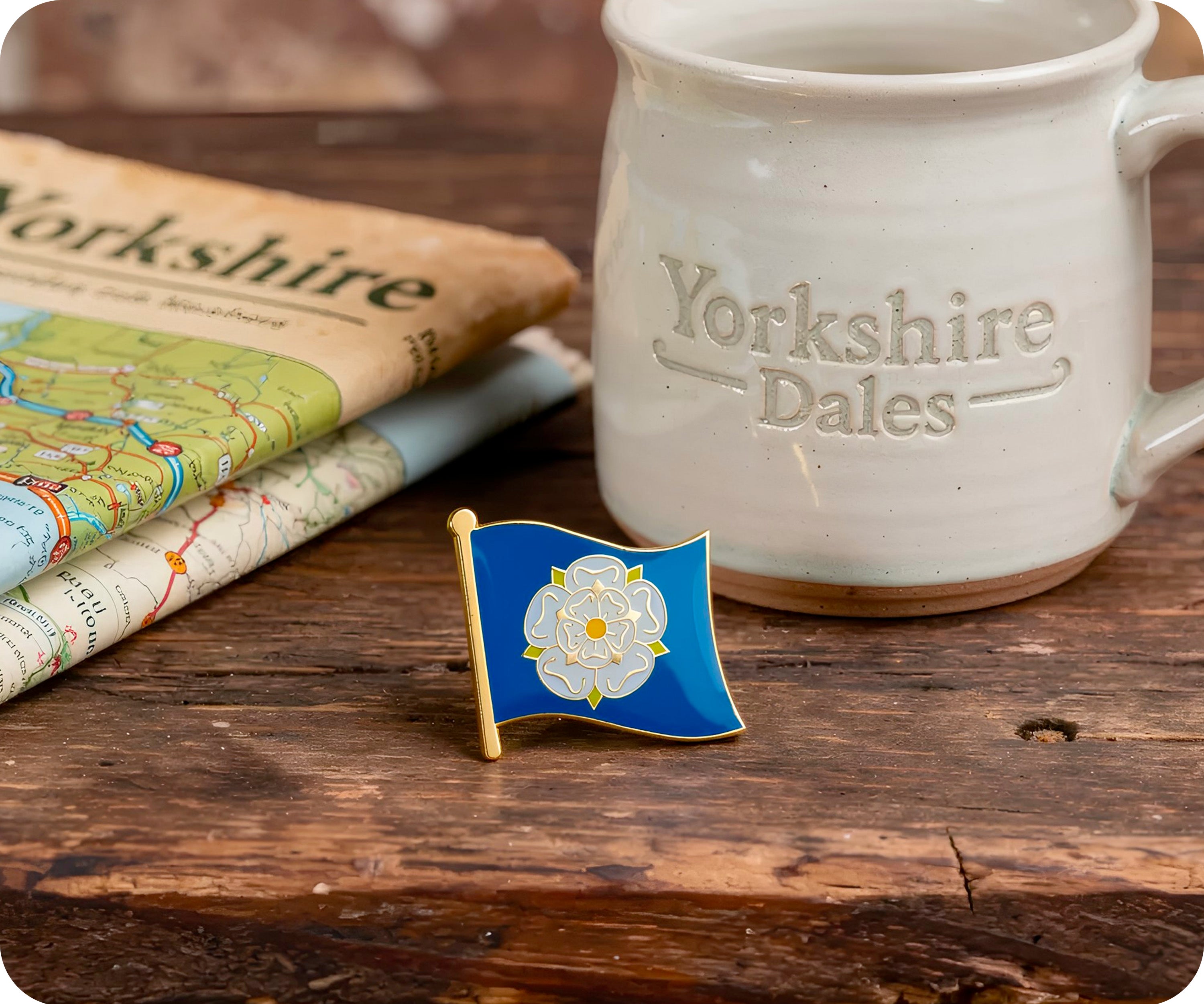 Pin con la bandera del condado de Yorkshire Rose  Imagen secundaria del producto