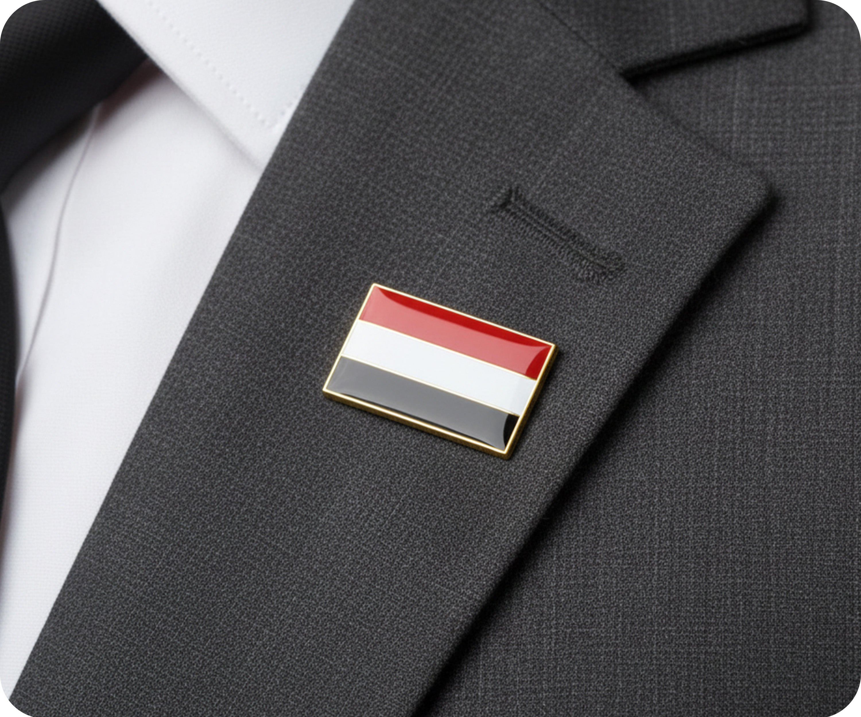 Yemen Rectangle Flag Pin Badge