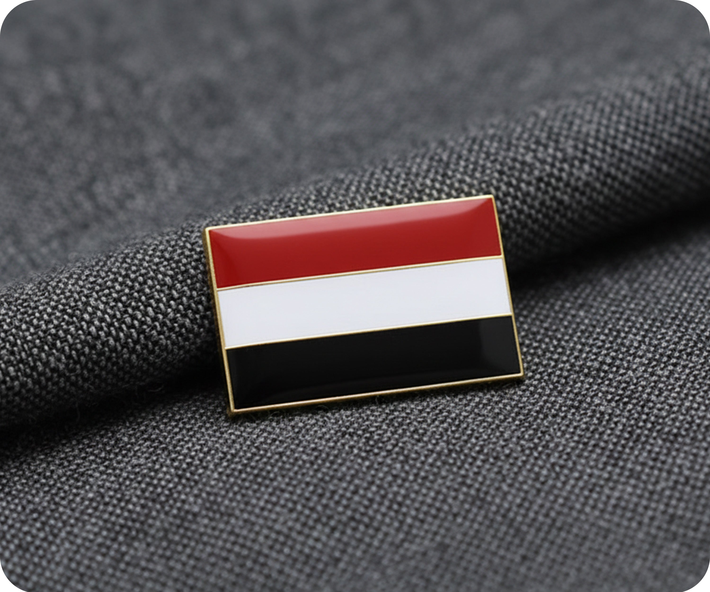 Yemen Rectangle Flag Pin Badge