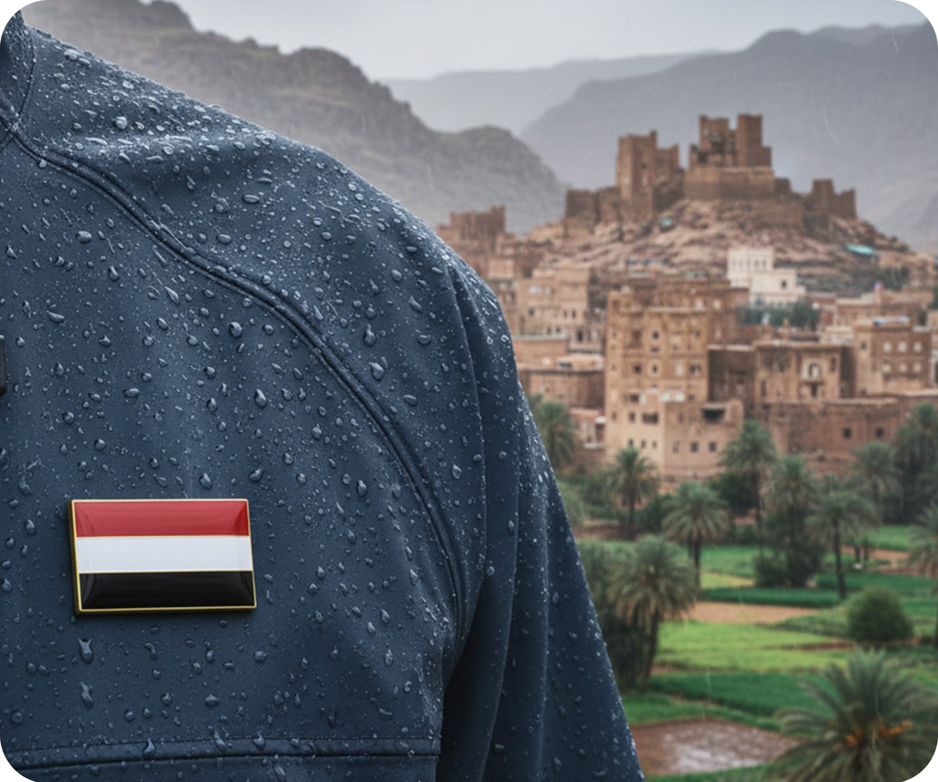 Yemen Rectangle Flag Pin Badge