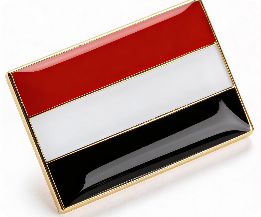 Yemen Rectangle Flag Pin Badge