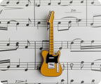 Yellow Electric Guitar Pin Badge