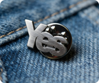 Yes Independence Scotland Pin Badge Silver