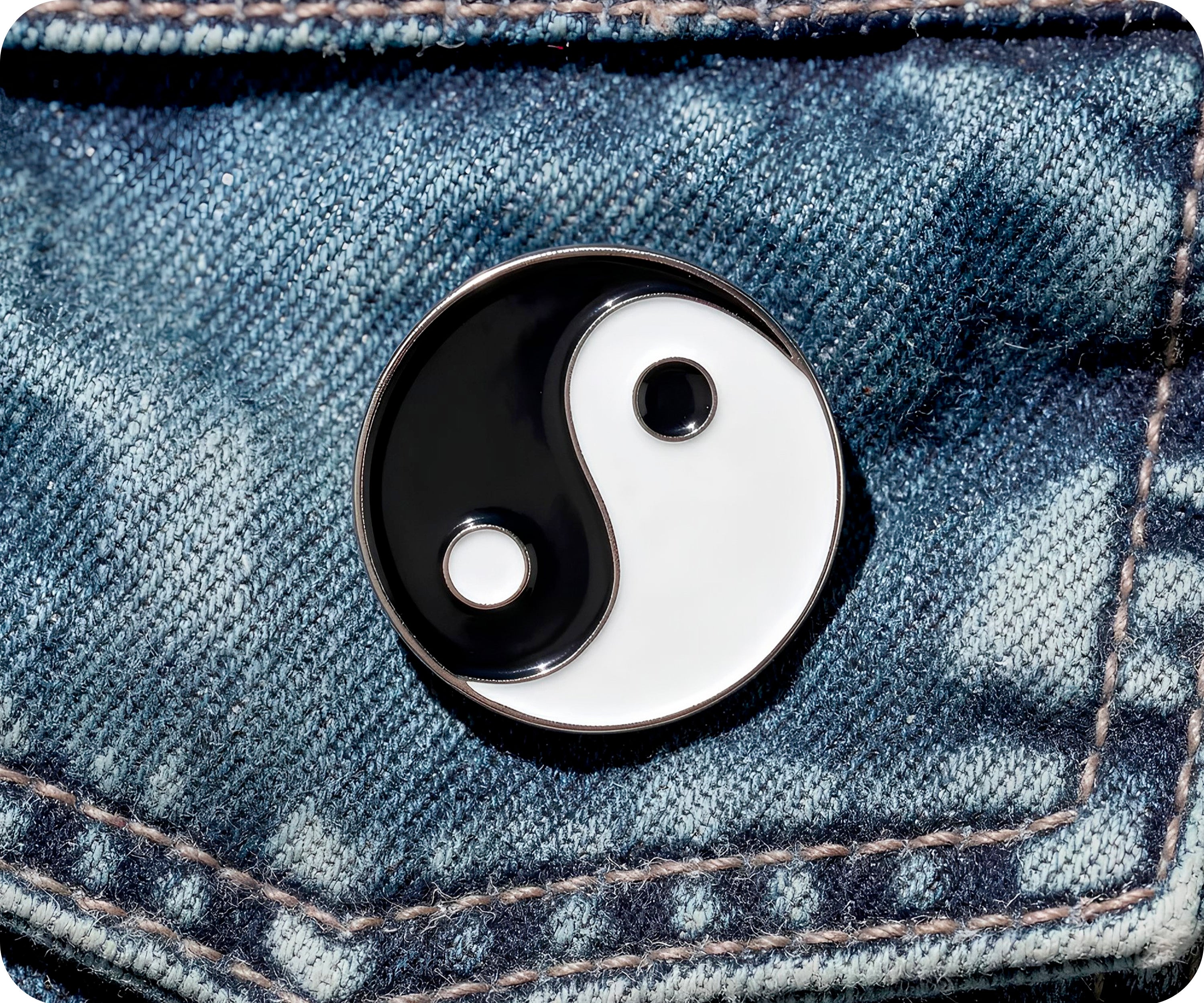 Yin & Yang Pin Badge Secondary image
