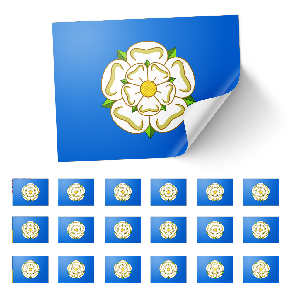 20 X Yorkshire Rose Flag Stickers