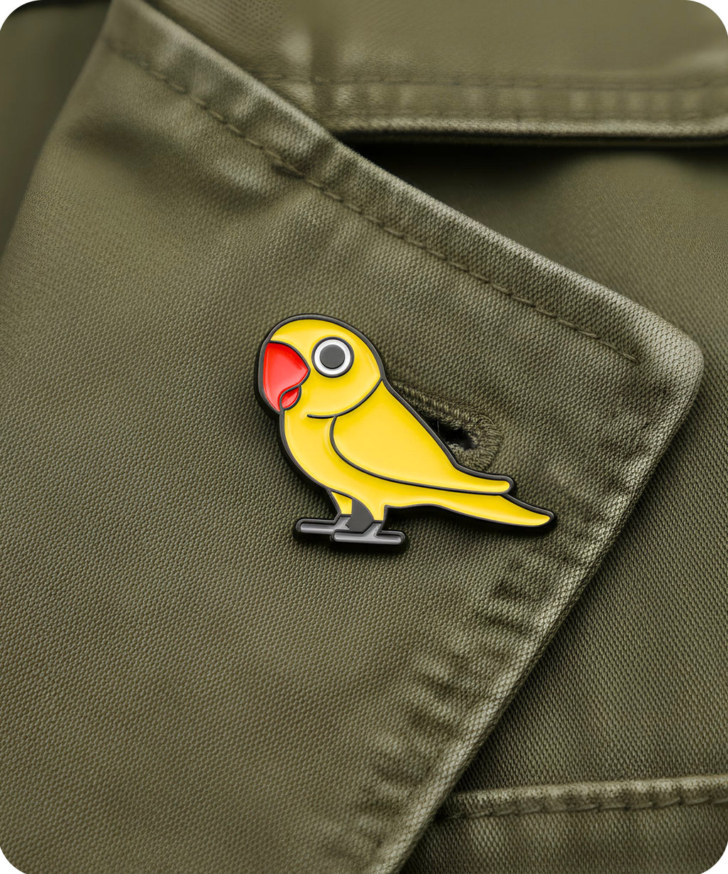 Yellow Parrot Enamel Pin Badge