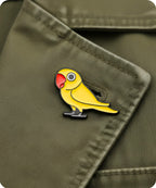 Yellow Parrot Enamel Pin Badge