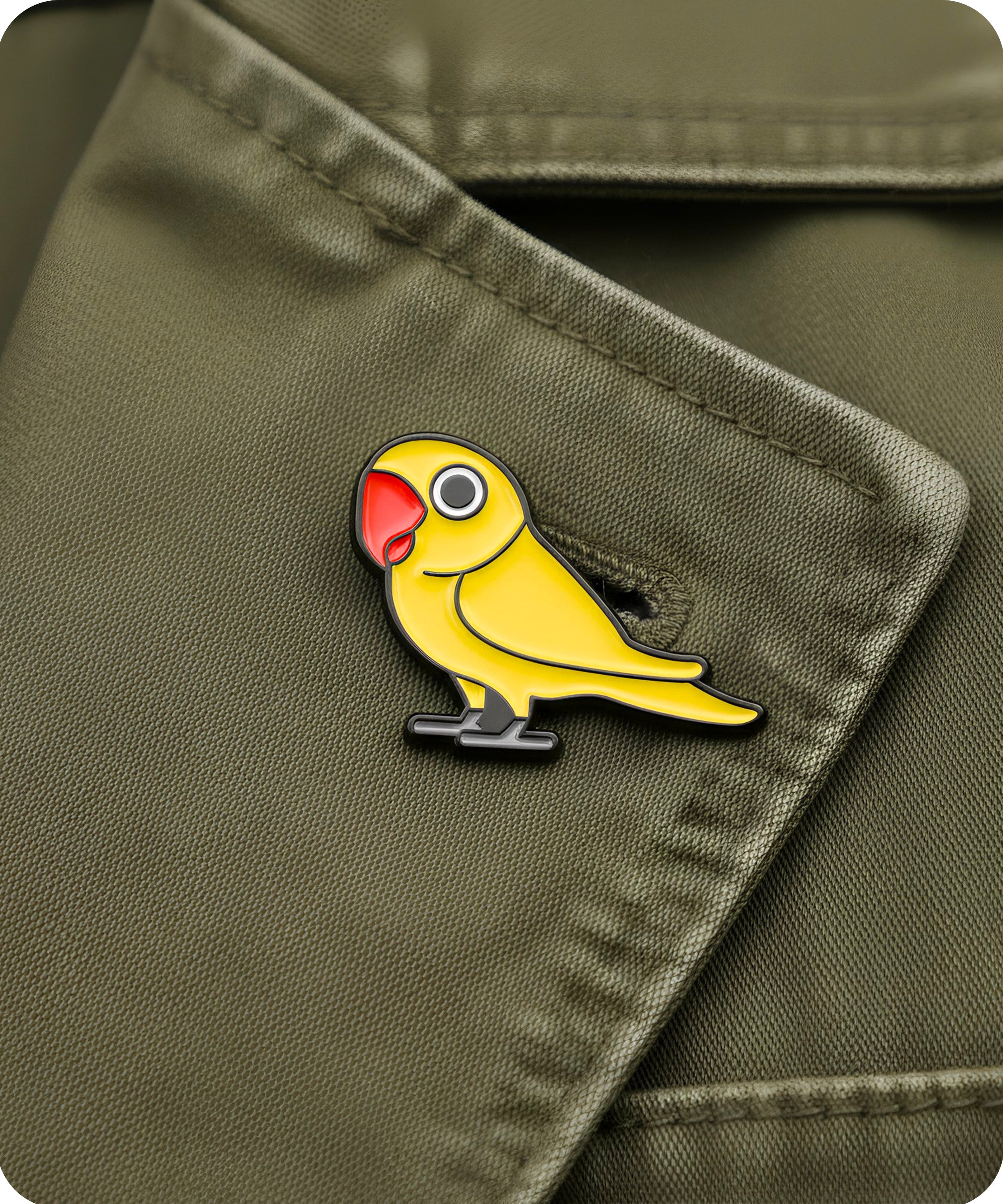 Yellow Parrot Enamel Pin Badge