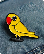 Yellow Parrot Enamel Pin Badge