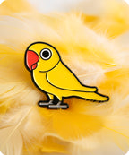 Yellow Parrot Enamel Pin Badge