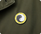 Yin & Yan Yellow Round Pin Badge