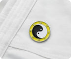 Yin & Yan Yellow Round Pin Badge