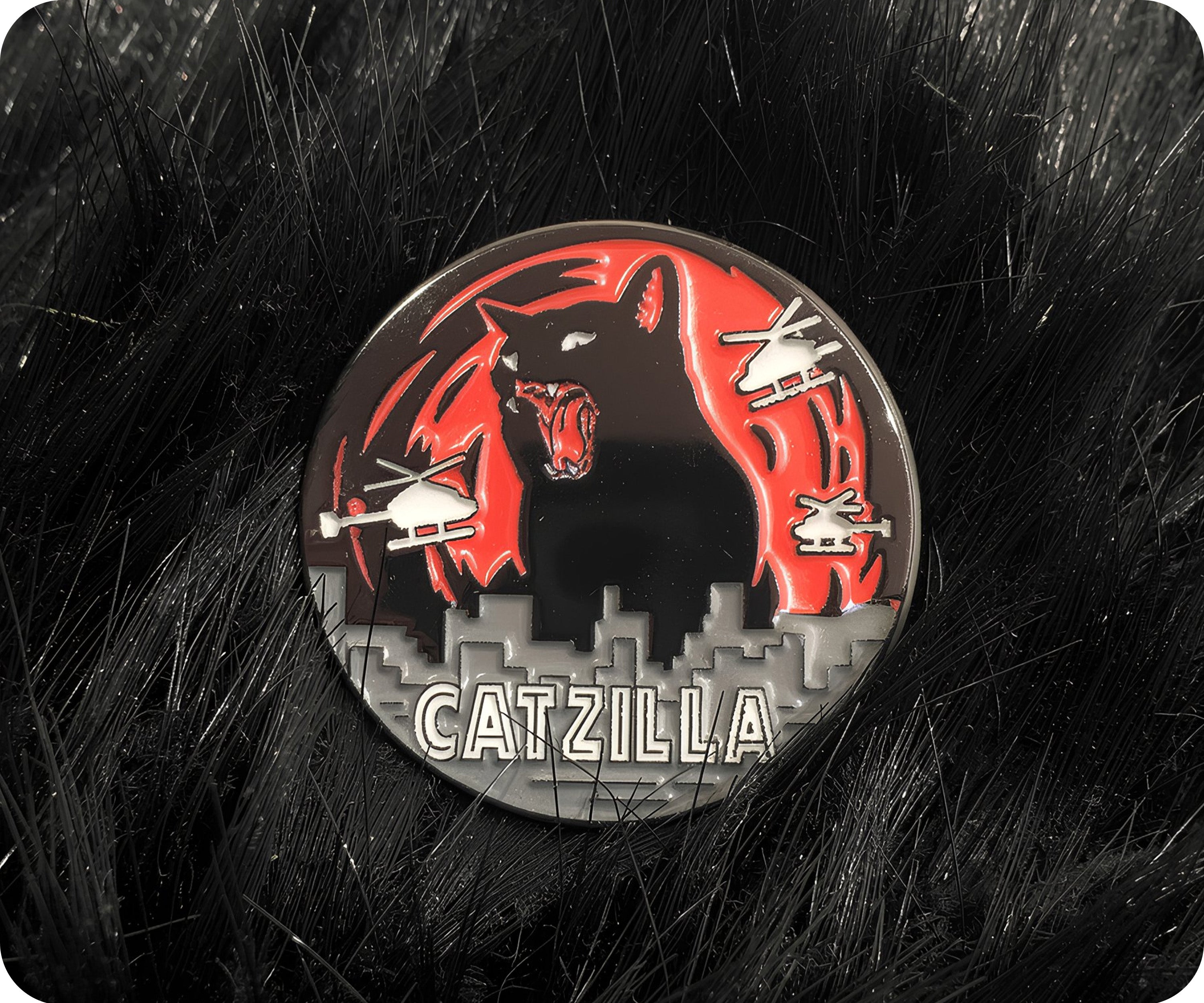 Catzilla Pin Badge