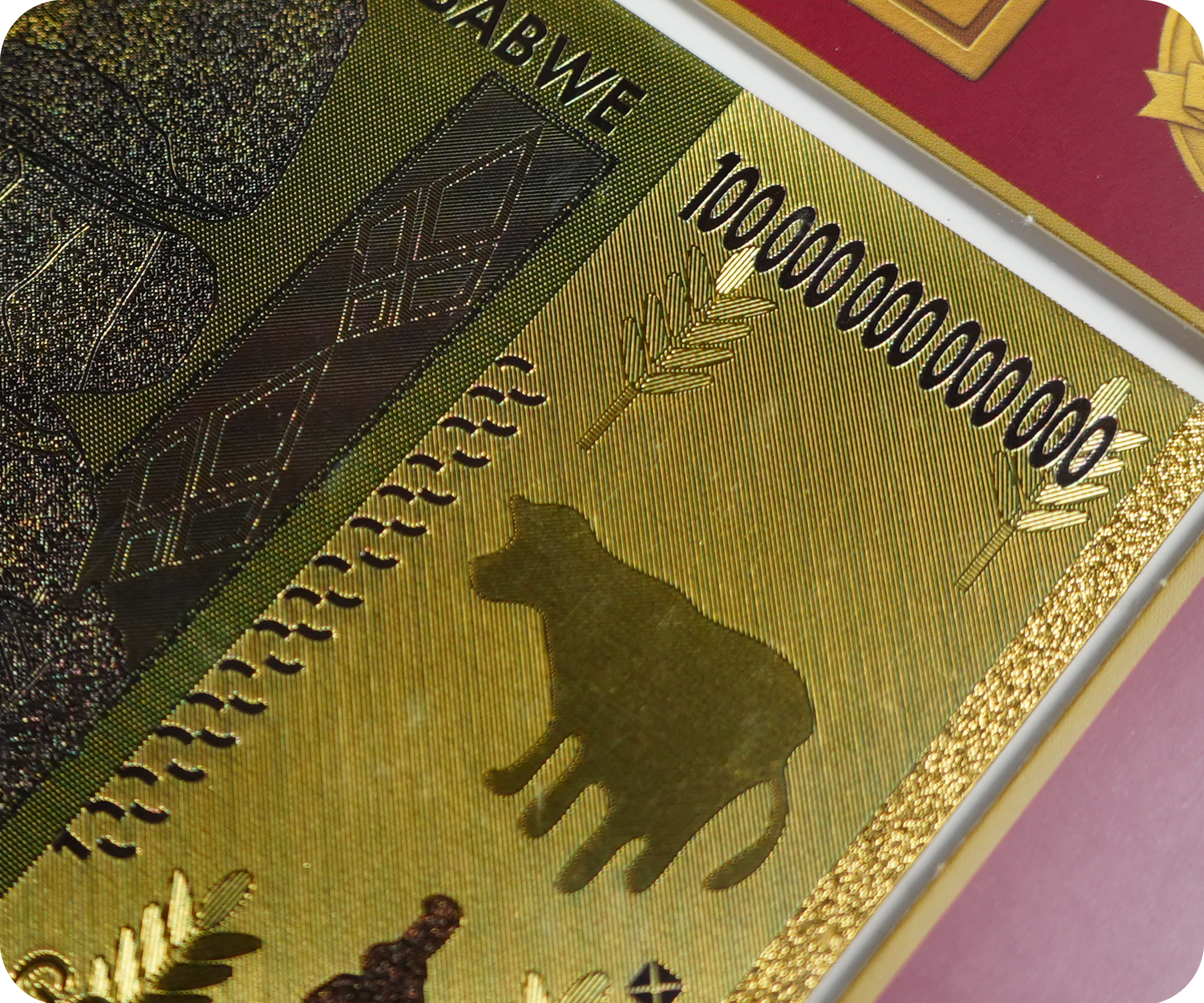 Zimbabwe 100 Trillion Dollar Golden Banknote