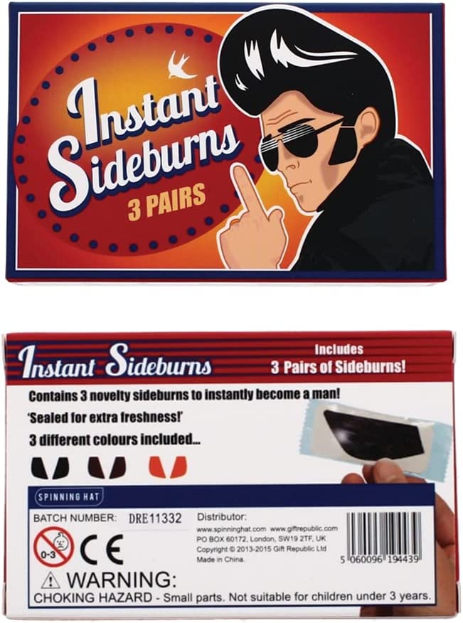Disfraz de patillas instantáneas, novedad, disfraz, broma, pelo facial, barba falsa Imagen secundaria del producto