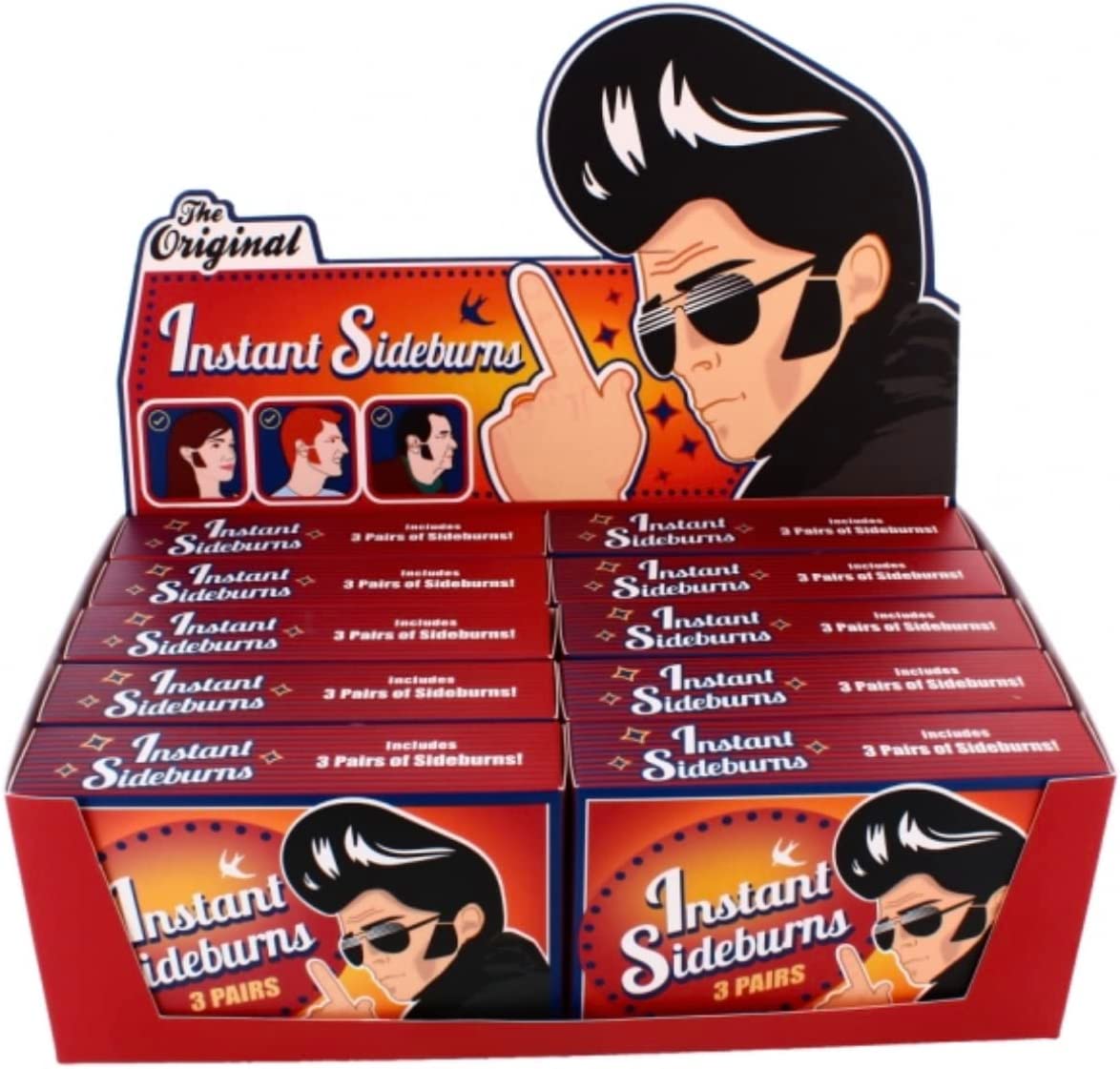 Instant Sideburns Costume Novelty Fancy Dress Joke Gag Facial Hair Fake Beard