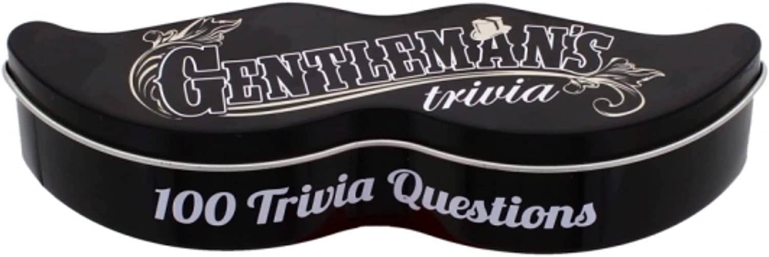 Gentleman's Trivia Card Quiz Game - Moustache Tin Gift Funny Stocking Filler