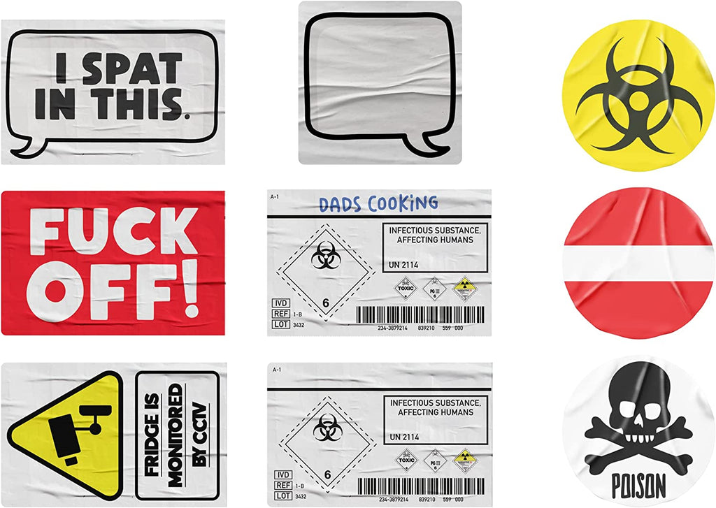 Fridge Survival Kit - 40 Novelty Food Anti Theft Stickers Students Offices Work Gift Box,
