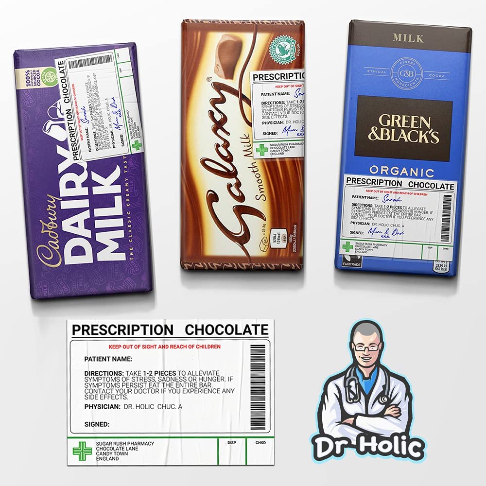 5 X Etiquetas adhesivas divertidas de regalo de chocolate con receta Imagen secundaria del producto