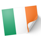 A sticker with the Ireland national flag design, featuring green and white colors. © Tigoli® 2026 All Rights Reserved Panda Loco Ltd 