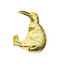 A gold pin badge in the shape of a kiwi bird with a brass plated iron and hard enamel finish. © Tigoli® 2026 All Rights Reserved Panda Loco Ltd 