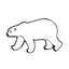 A pin badge depicting a stylized polar bear in black and white. © Tigoli® 2026 All Rights Reserved Panda Loco Ltd 