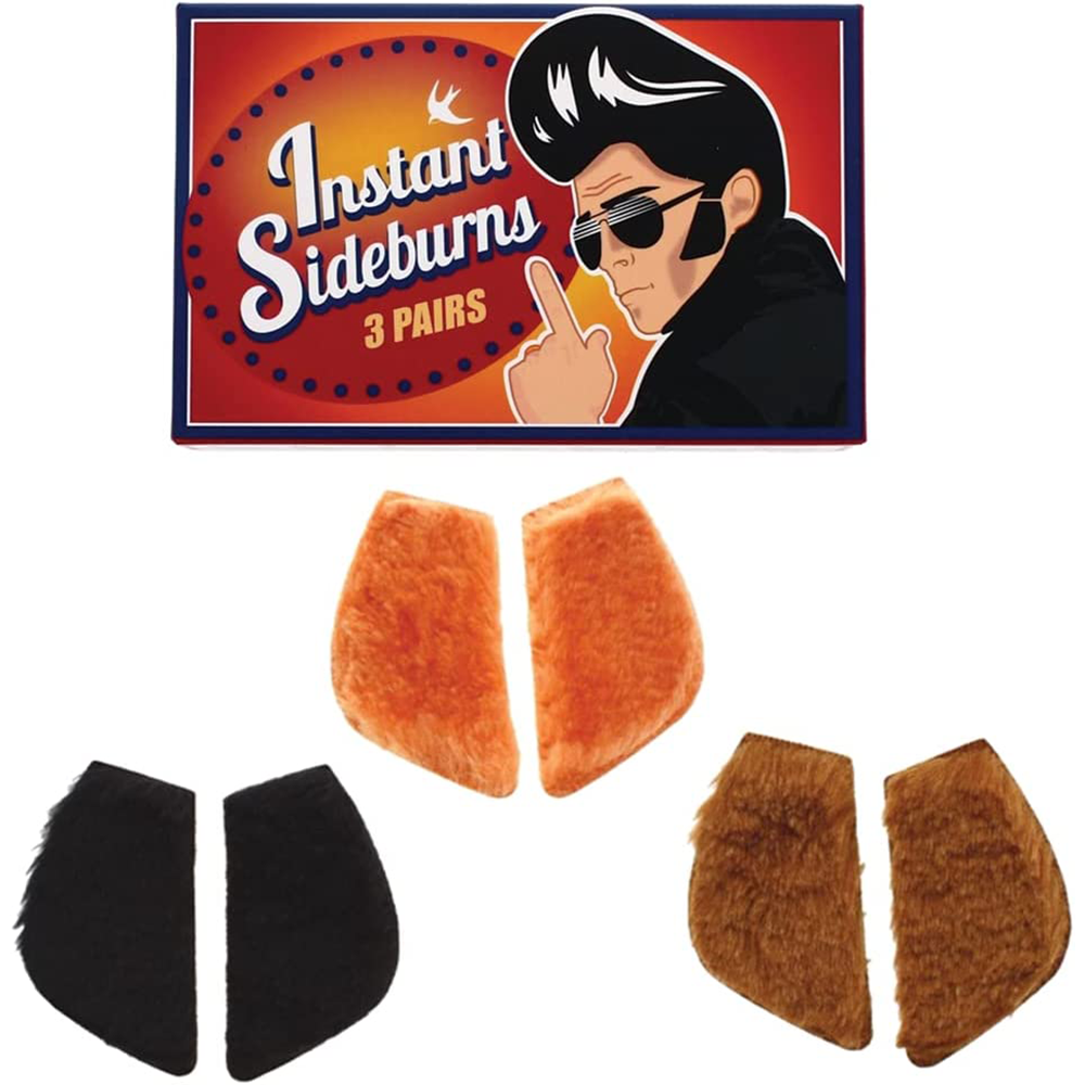 Instant Sideburns Costume Novelty Fancy Dress Joke Gag Facial Hair Fake Beard