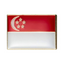 A rectangular enamel pin badge featuring the Singapore flag colors with a yellow star on a red background, bordered with a gold-colored rim. © Tigoli® 2026 All Rights Reserved Panda Loco Ltd 