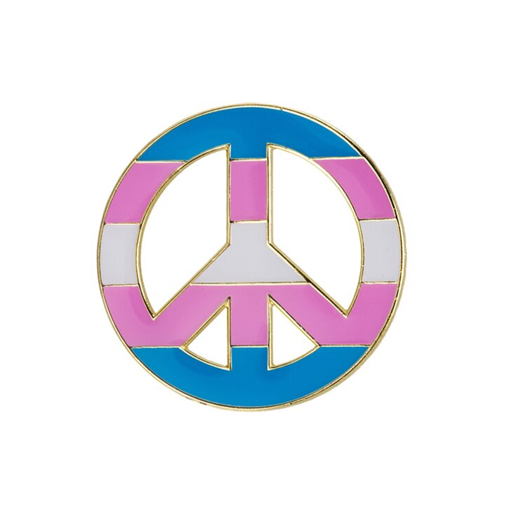Insignia con el logo de la bandera de la paz transgénero Imagen principal del producto
